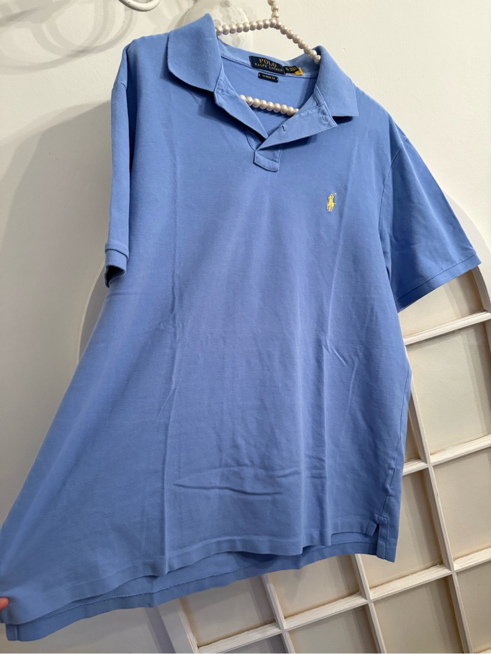 Ralph Lauren Light Blue Polo with Yellow Pony Logo Men’s Size Extra Large Preppy
